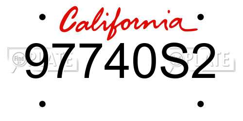 97740S2 California License Plate