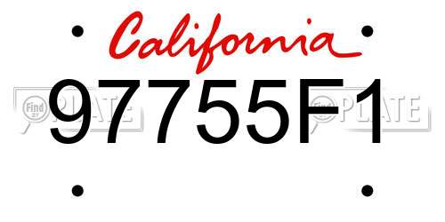 97755F1 California License Plate