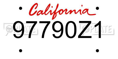 97790Z1 California License Plate