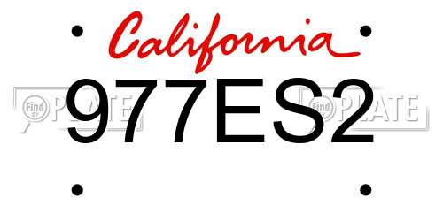 977ES2 California License Plate