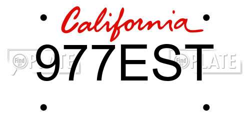 977EST California License Plate