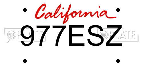 977ESZ California License Plate