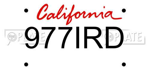 977IRD California License Plate