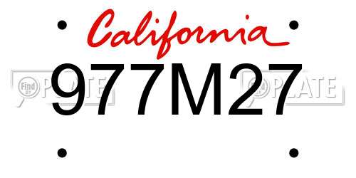 977M27 California License Plate