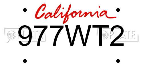 977WT2 California License Plate