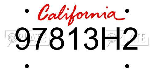 97813H2 California License Plate