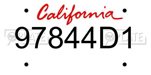97844D1 California License Plate