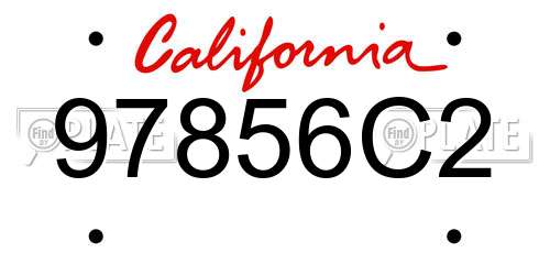 97856C2 California License Plate
