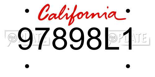 97898L1 California License Plate