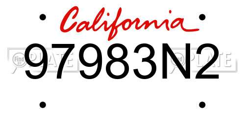 97983N2 California License Plate