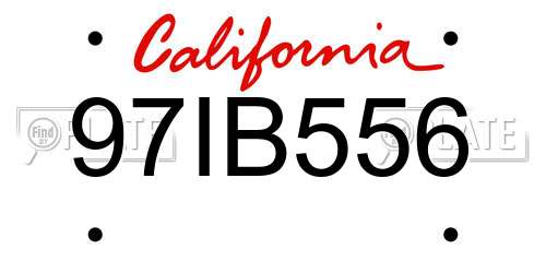 97IB556 California License Plate