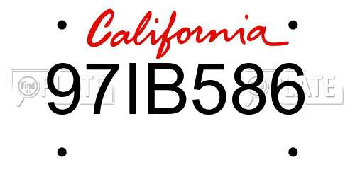 97IB586 California License Plate