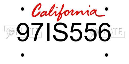 97IS556 California License Plate