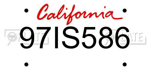 97IS586 California License Plate