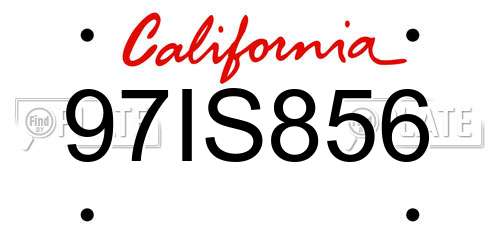 97IS856 California License Plate