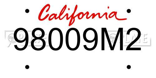98009M2 California License Plate