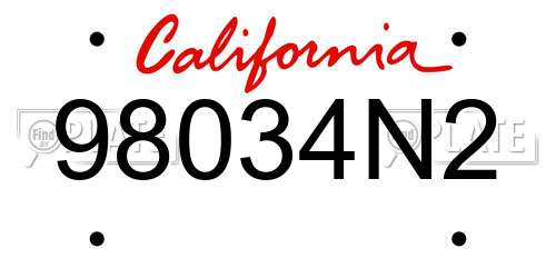 98034N2 California License Plate
