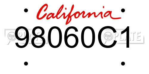 98060C1 California License Plate