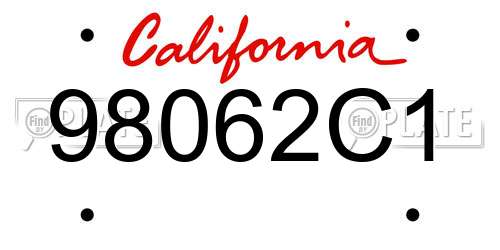 98062C1 California License Plate