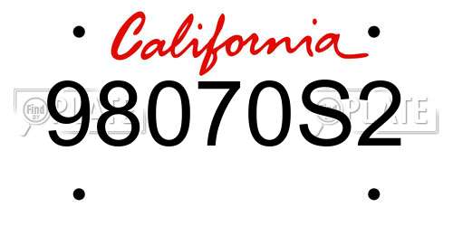 98070S2 California License Plate