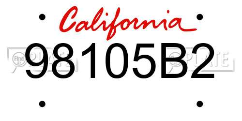 98105B2 California License Plate