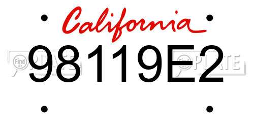 98119E2 California License Plate