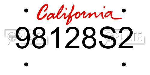 98128S2 California License Plate
