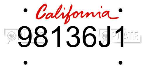 98136J1 California License Plate