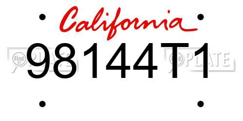 98144T1 California License Plate