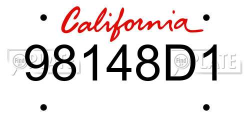 98148D1 California License Plate