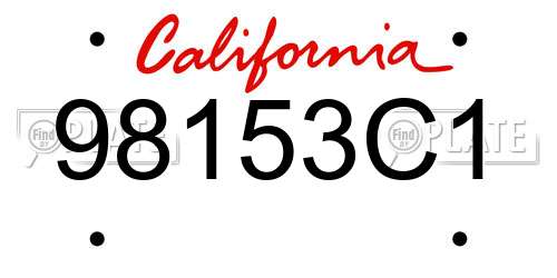 98153C1 California License Plate