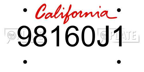 98160J1 California License Plate