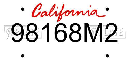98168M2 California License Plate