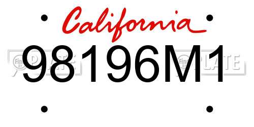98196M1 California License Plate