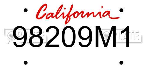 98209M1 California License Plate