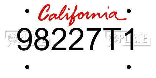 98227T1 California License Plate