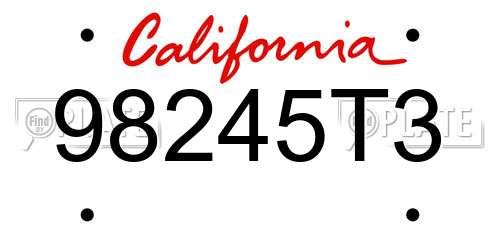 98245T3 California License Plate