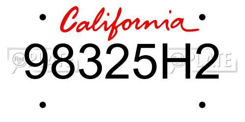 98325H2 California License Plate