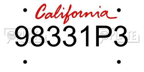 98331P3 California License Plate
