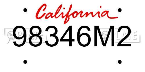 98346M2 California License Plate