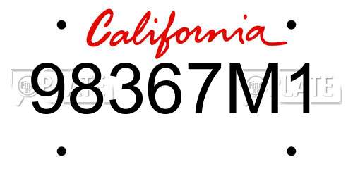 98367M1 California License Plate