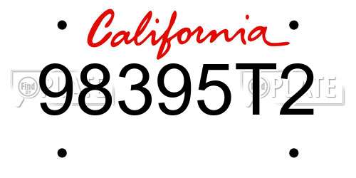 98395T2 California License Plate