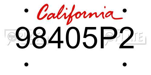 98405P2 California License Plate
