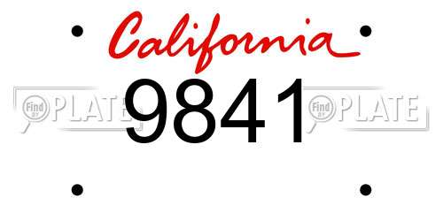 9841 California License Plate