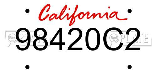 98420C2 California License Plate