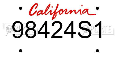 98424S1 California License Plate