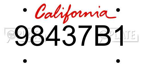 98437B1 California License Plate