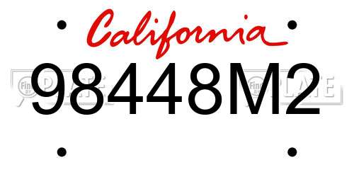 98448M2 California License Plate