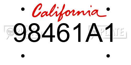 98461A1 California License Plate