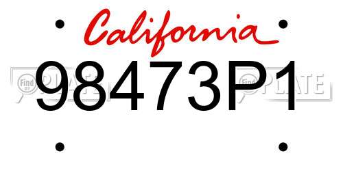 98473P1 California License Plate